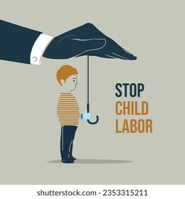 World Day Against Child Labor, Stop Child Labor, Anti child Labor Day, Vector illustration, anti-child exploitation campaign, poster, banner, India, Asia, June 12