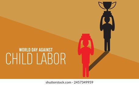 World Day Against Child Labor every year in June. Template for background, banner, card, poster with text inscription.