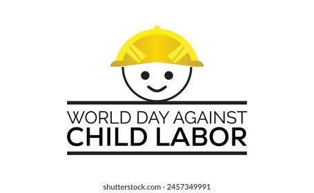 World Day Against Child Labor every year in June. Template for background, banner, card, poster with text inscription.