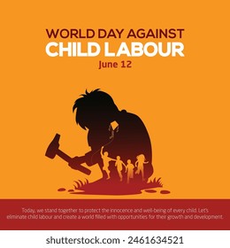 World Day Against Child Labor Concept With Child. abstract vector illustration design