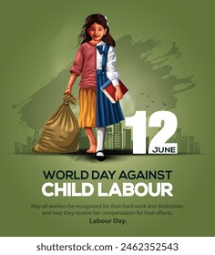 World Day Against Child Labor Concept With Child. abstract vector illustration design