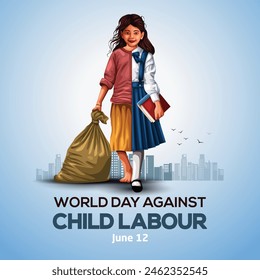 World Day Against Child Labor Concept With Child. abstract vector illustration design