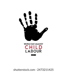 World Day Against Child Labor Concept. Template For Background, Banner, Card, Poster.