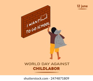 World Day Against Child Labor Concept With Child. abstract vector illustration design