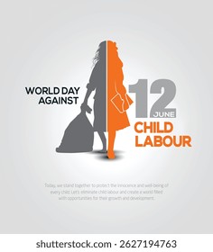 World Day Against Child Labor Concept With Child. abstract vector illustration design