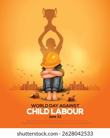 World Day Against Child Labor Concept With Child. abstract vector illustration design
