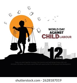 World Day Against Child Labor victim Concept With Child. abstract vector illustration design