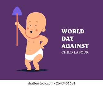 World Day Against Child Labor. Concept With Child. Flat vector illustration design.