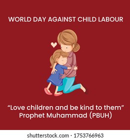 World Day Against Child Labour vector illustration for Social Media