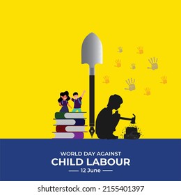 World day against child labour. stop child labour the world. vector illustration.