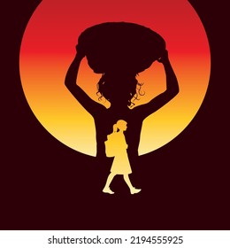 World day against child labour, May day concept art svg