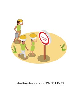 World day against child labour isometric 3d vector illustration concept for banner, website, illustration, landing page, flyer, etc.