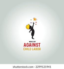 World day against child labour.  World day against child labor. anti child labor creative.