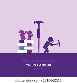 World day against child Labour. 12 June. stop child labor. banner poster, and card. vector illustration. svg