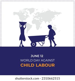 World day against child Labour. 12 June. stop child labor. banner poster, and card. vector illustration. svg