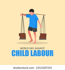 World day against child labour vector illustration. Suitable for Poster, Banners, campaign and greeting card. svg