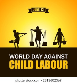 World day against child labour vector illustration. Suitable for Poster, Banners, campaign and greeting card. svg