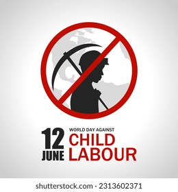 World day against child labour vector illustration. Suitable for Poster, Banners, campaign and greeting card.