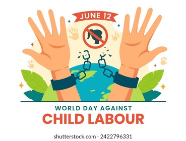 World Day Against Child Labour Vector Illustration on 12 June with Children Working for the Necessities of Life in Flat Cartoon Background