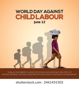 World Day Against Child Labour Concept With Child  sack on the head. abstract vector illustration design