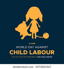World Day Against Child Labour. child illustration.Let's act on our commitments: End Child Labour!. eps file.