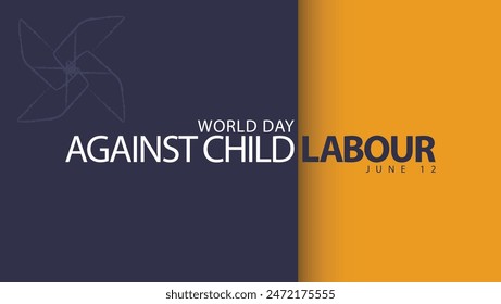 World day against child labour. Windmill toy vector illustration. Suitable for banners, web, social media, greeting cards etc