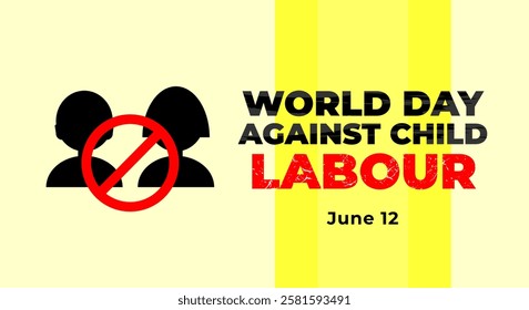 World Day Against Child Labour. Design illustration of children's silhouette working, stop exploitation children.