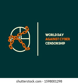 World Day Against Cyber Censorship with chained computer mouse