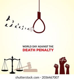 World Day Against The Death Penalty Concept. October 10. Template For Background, Banner, Card, Poster. Vector Illustration.