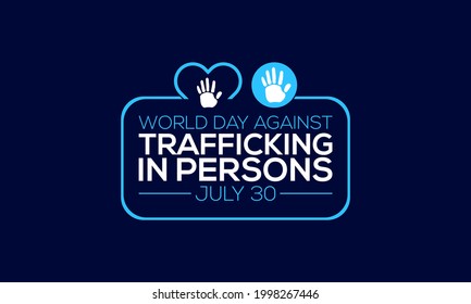 World Day against Trafficking in Persons Vector Banner Template Observed On August