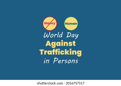 Día Mundial contra la Trata de Personas. Prueba de tipografía. Campaña de sensibilización para detener la trata de personas. 