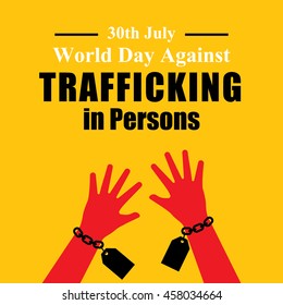 World Day Against Trafficking in Persons vector illustration in flat style.