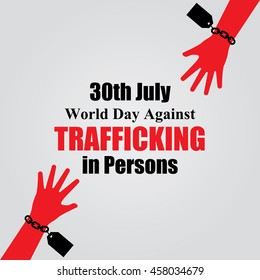 World Day Against Trafficking in Persons vector illustration in flat style.