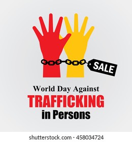 World Day Against Trafficking in Persons vector illustration in flat style.