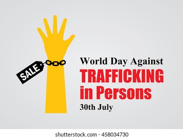 World Day Against Trafficking in Persons vector illustration in flat style.
