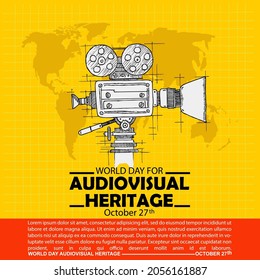 World Day For Audio Visual Heritage, Poster and banner vector