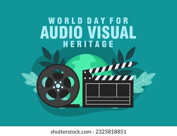 World Day for Audiovisual Day Background Illustration. Audiovisual heritage banner illustration. Vector eps 10