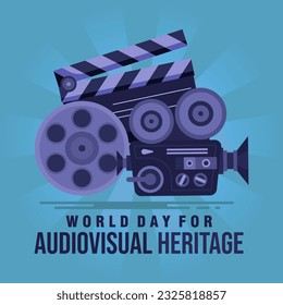 World Day for Audiovisual Day Background Illustration. Audiovisual heritage banner illustration. Vector eps 10