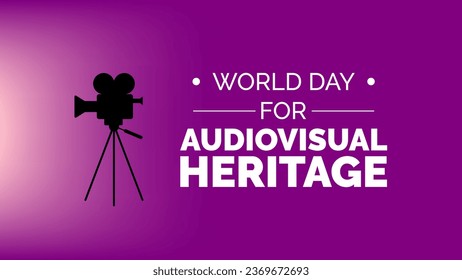 World Day for Audiovisual Heritage. 27 October. Template for banner, greeting card, poster background. Vector illustration