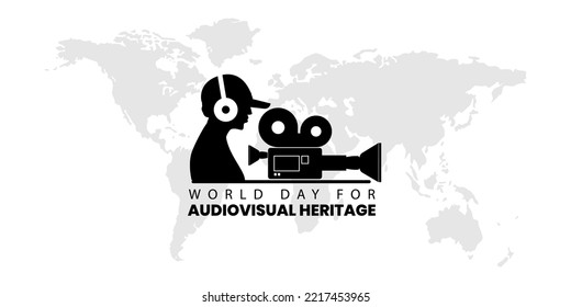 World day for audiovisual heritage concept. October 27, Vector illustration