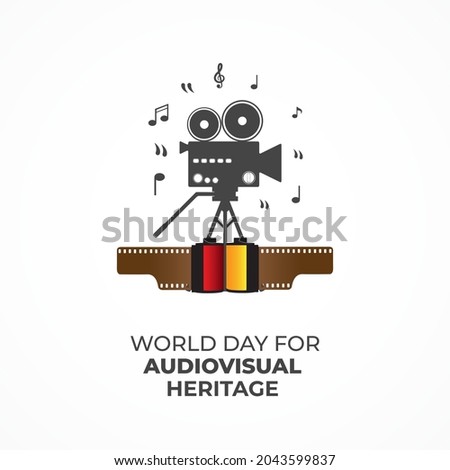 World Day for Audiovisual Heritage  Concept. October 27. Template for background, banner, card, poster. Vector illustration.