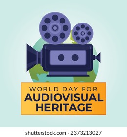 World Day for Audiovisual Heritage design template good for celebration usage. camera vector illustration. flat design. vector eps 10.