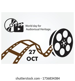 world day for audiovisual heritage illustration background. banner. design concept.