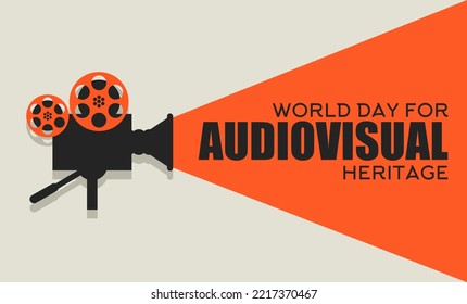 World day for Audiovisual Heritage. Vector illustration. Suitable for Poster, Banners, background, greeting card.