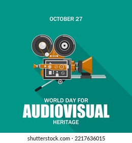 World day for Audiovisual Heritage. Vector illustration. Suitable for Poster, Banners, background and greeting card.