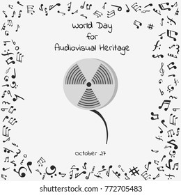 world day for audiovisual heritage. Vector illustration