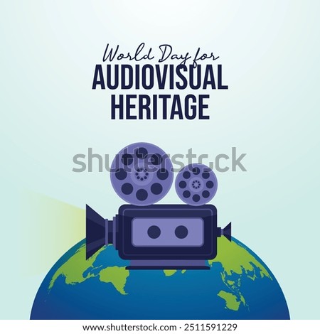 World Day for Audiovisual Heritage vector design template good for celebration usage. World Day for Audiovisual Heritage design. flat design. eps 10.