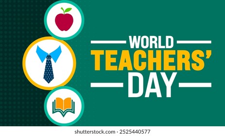 World Teachers’ Day background or banner design template is observed every year in October. Holiday concept. Template for card, poster, placard, template. eps 10