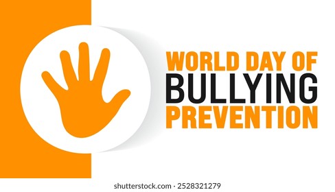 World day of Bullying prevention background or banner design template is observed every year in October. Holiday concept. Template for card, poster, placard, template. eps 10