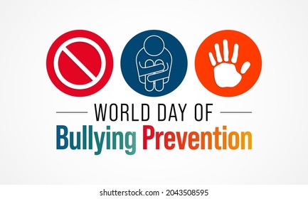 World day of Bullying prevention is observed every year in October, to focus and raise awareness on bullying. Vector illustration